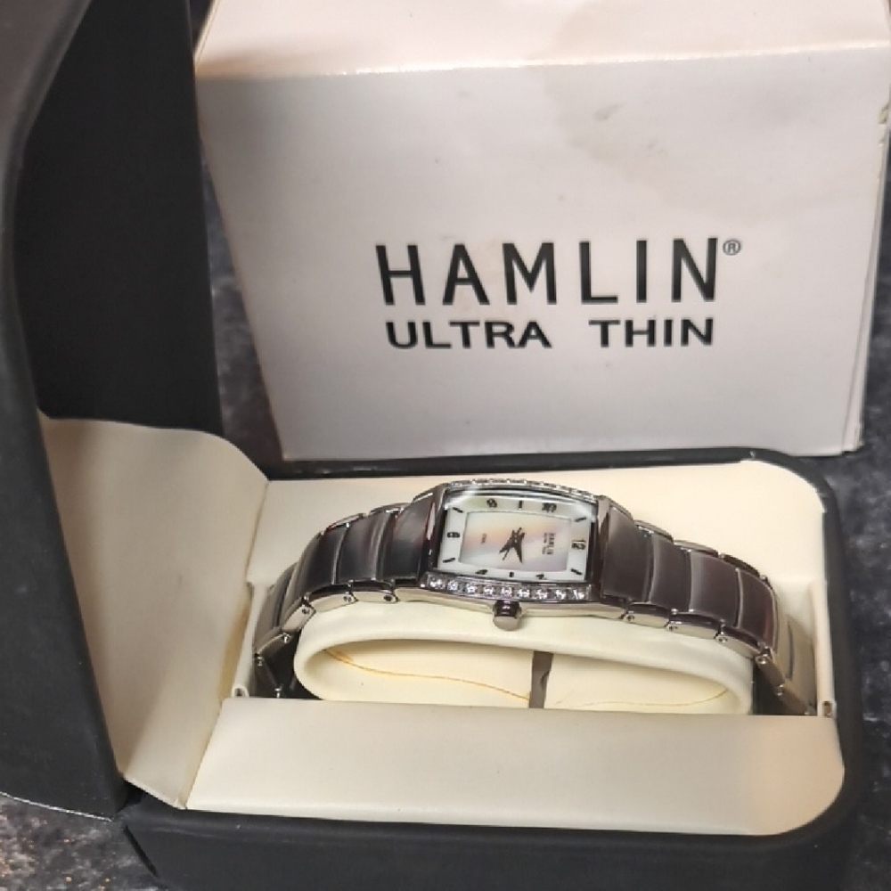 Silver and Black Women's Bracelet Watch